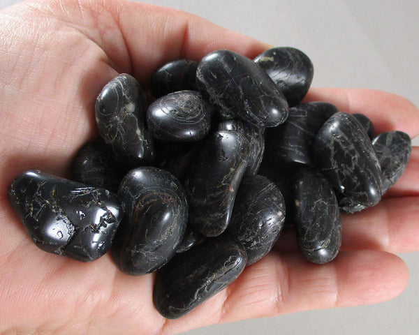 Black Tourmaline Polished Stones 5pcs T063
