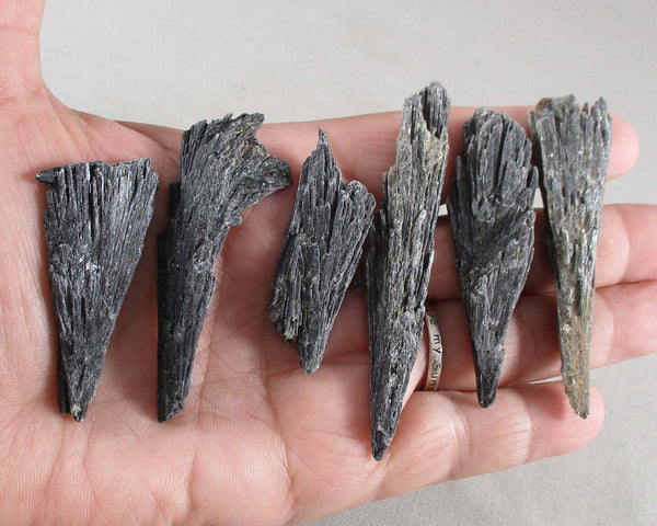 Black Kyanite Crystal Blades Raw 3pc J147**