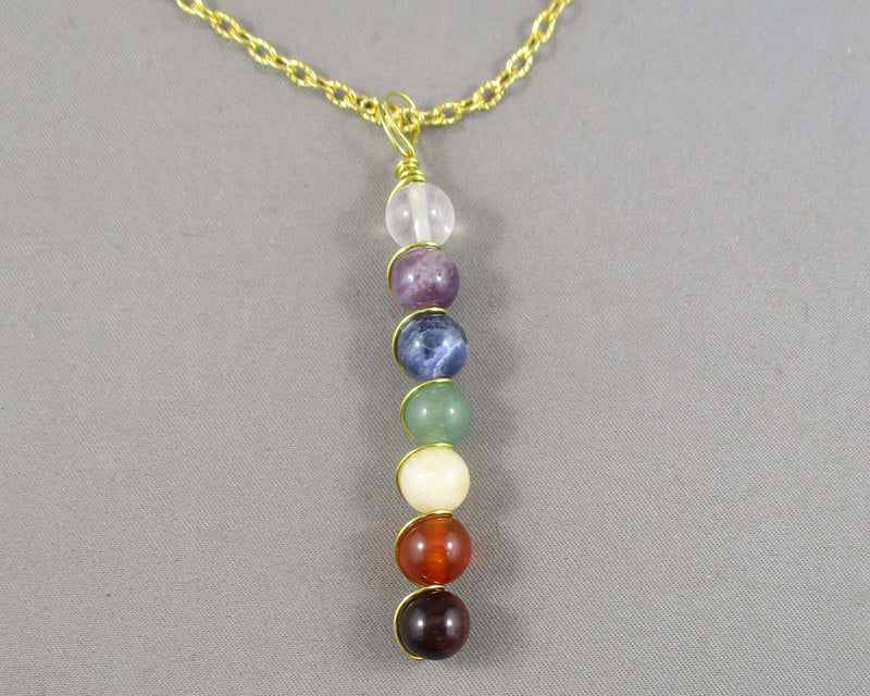 7 Chakra Stone Healing Pendant 1pc
