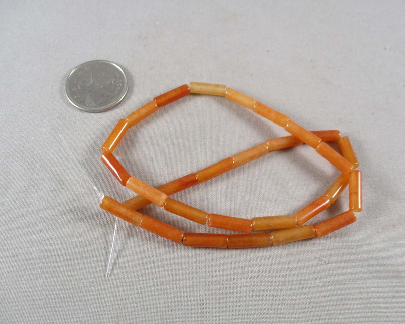 Orange Aventurine Column Beads 16" (0186)