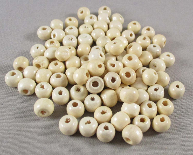Cream Wood Beads Round 8mm 150pc (3056)
