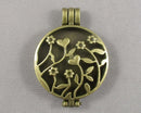 75% OFF!  Antique Bronze Tone Flowers Diffuser Pendant 1pc (2342)
