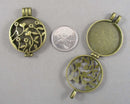 75% OFF!  Antique Bronze Tone Flowers Diffuser Pendant 1pc (2342)