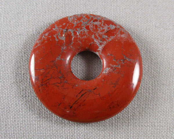 Red Jasper Polished Donut Bead Pendant 1pc (1674)