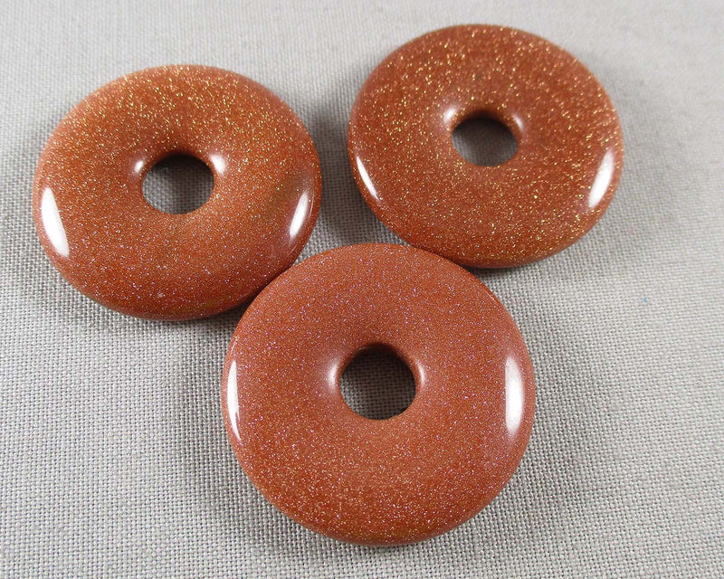 Goldstone Polished Donut Bead Pendant 1pc (1675)