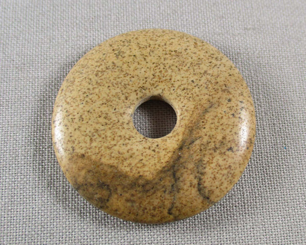 Picture Jasper Polished Donut Bead Pendant 1pc (1682)