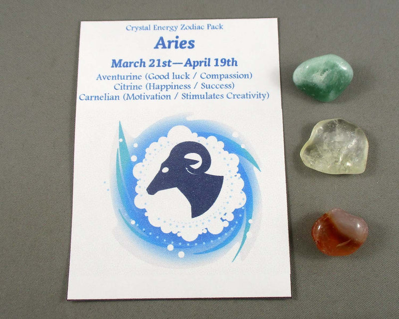 Aries Zodiac Crystal energy pack