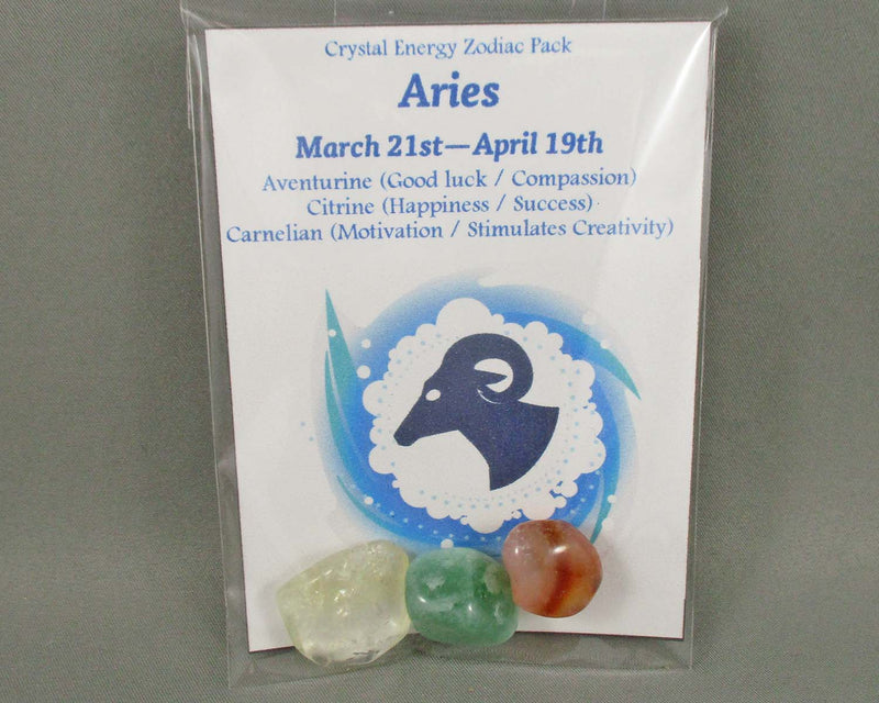 Aries Zodiac Crystal Energy Pack (Mar 21-Apr 19) A258