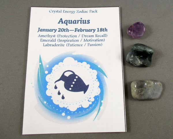 aquarius zodiac crystal energy pack
