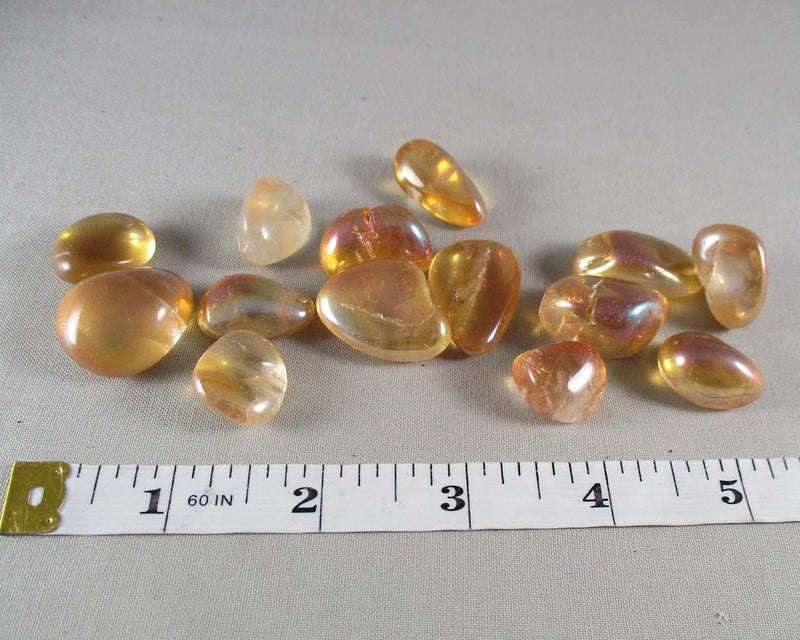 Tangerine Aura Quartz Polished Stones 3pcs (0289*)