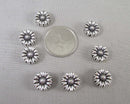 Silver Tone Sun Flower Spacer Beads 11mm 15pcs (C301)