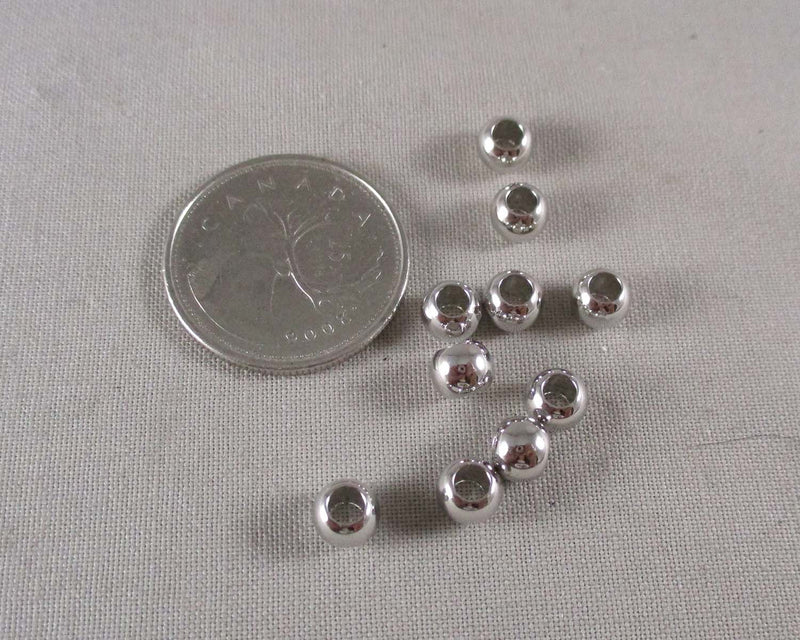 Platinum Plated Round Brass Spacer Beads Various Sizes