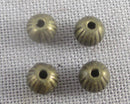 60% OFF!! Antique Bronze Tone Round Corrugated Spacer Beads 4mm 50pcs (2175)