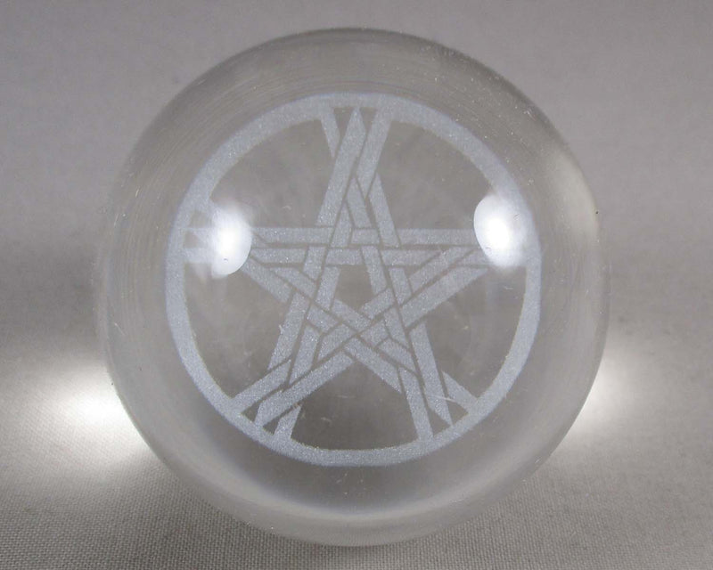 Pentagram Crystal Ball 2" Gazing Sphere 1pc (A003)