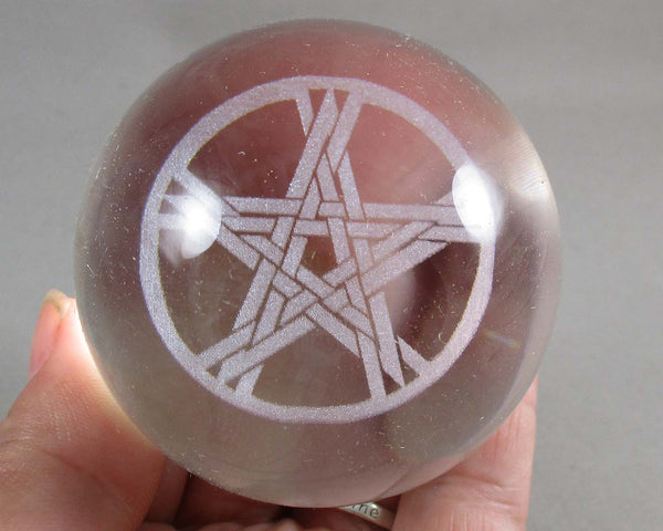Pentagram Crystal Ball 2" Gazing Sphere 1pc (A003)