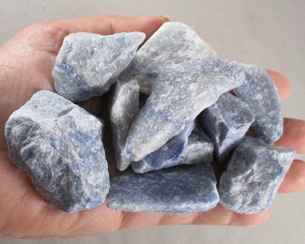 Blue Quartz Crystals Raw 3pcs A033