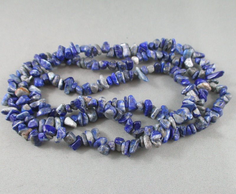 Lapis Lazuli Beads Chip Strand 36" Med C035