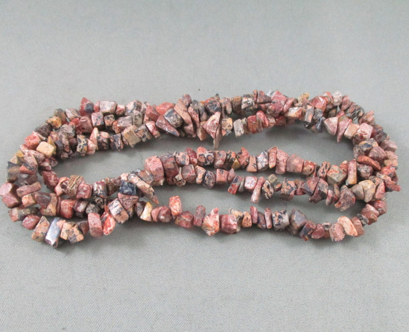 Leopard Skin Jasper Beads Chip Strand 36" (1274)