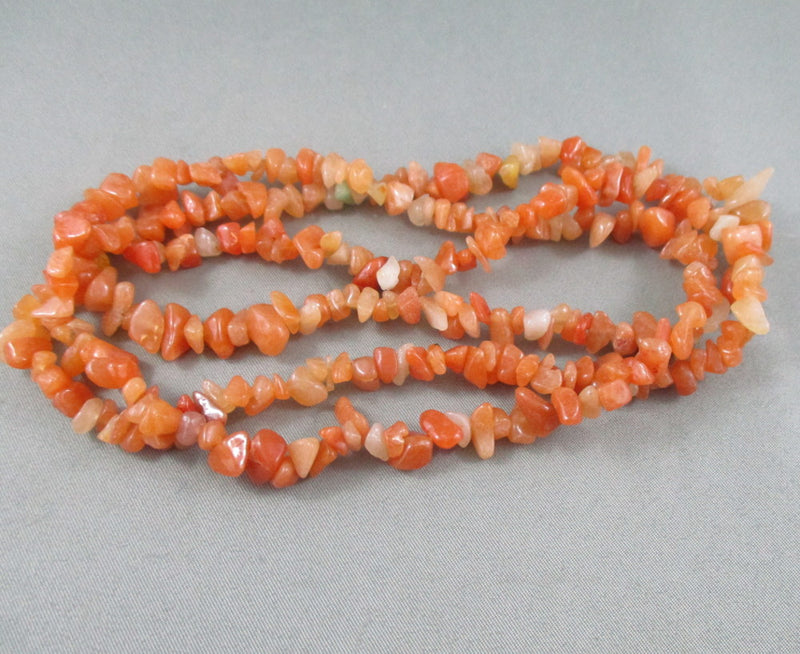 Orange Aventurine Beads Chip Strand 36" Med (1125)