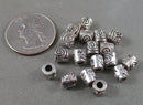 Silver Tone Swirl Spacer Beads 6x6mm 30pcs (C126)