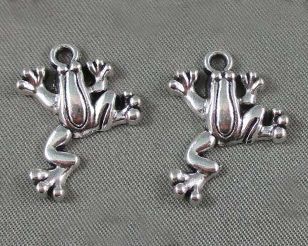 Frog Charm Silver Tone 24pcs (C218)