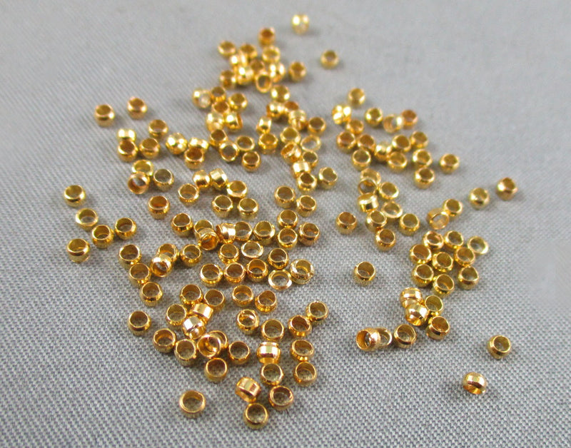 Crimp Beads Gold Tone 2mm 10 grams (1806)