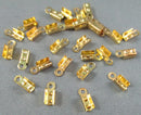 60% OFF!  Folding Cord Ends Gold Tone 100pcs (3042)
