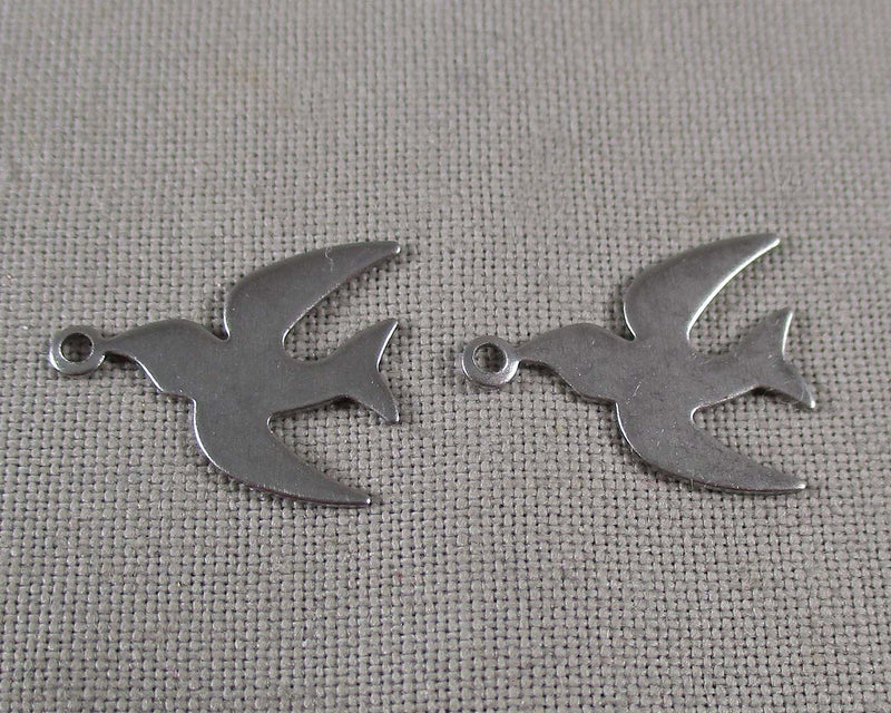Bird Charms Stainless Steel 10pcs (0251)