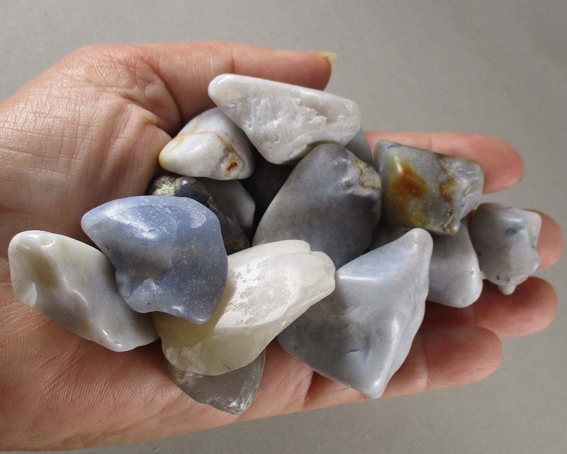 Blue Chalcedony Polished Stones 3pcs T425
