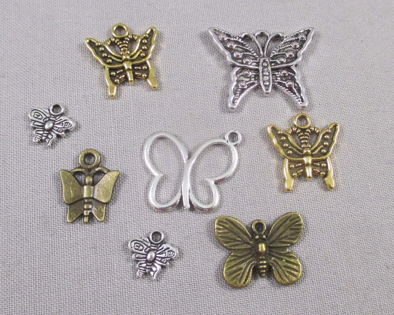 Butterfly Charm Mixed Colors 8pcs (0161)