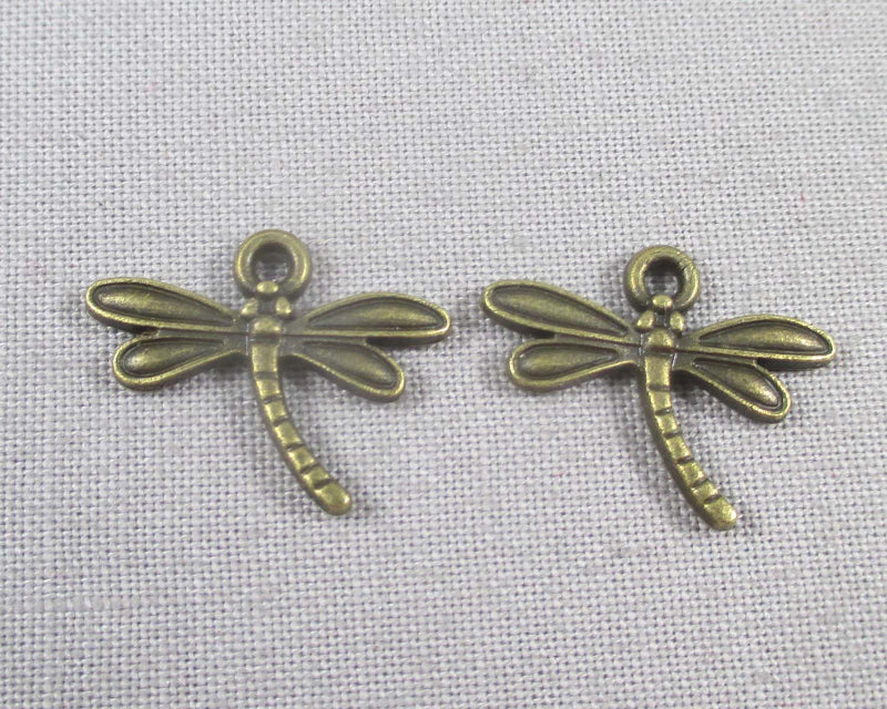 Dragonfly Charm Antique Bronze Tone 14pcs (1561)