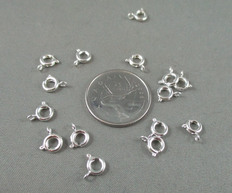 Spring Clasp Silver Tone 6mm 15pcs (0056)