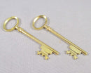 75% OFF!  Skeleton Key Charm Gold Tone 2pcs (2371)