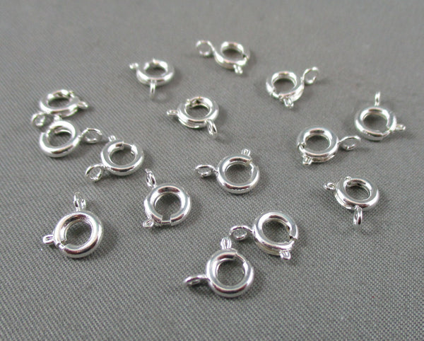 70% OFF!! Spring Clasp Silver Tone 6mm 15pcs (0056)