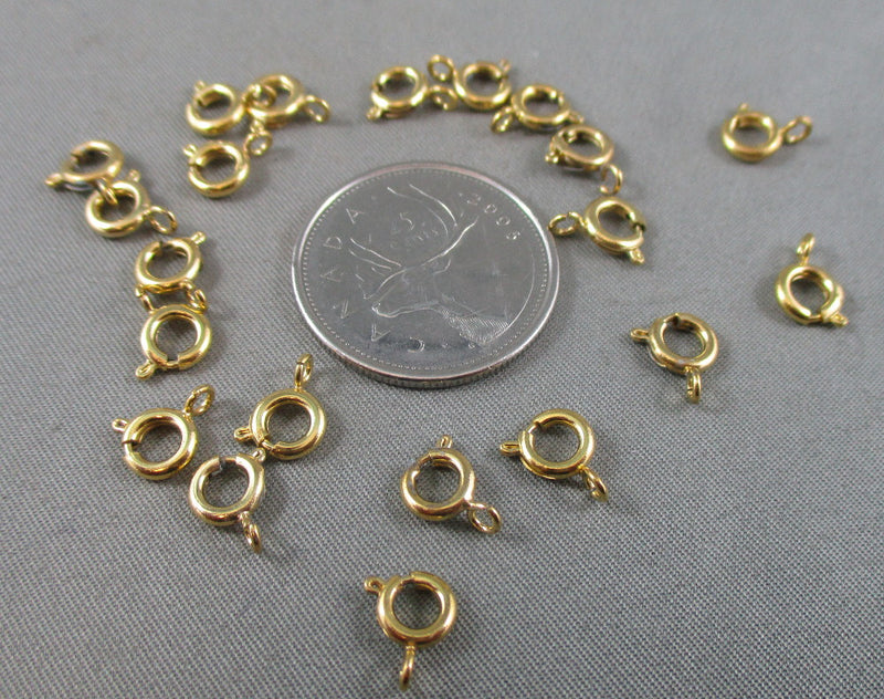 70% OFF!! Spring Clasp Gold Tone 6mm 20pcs (0057)