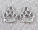 Dog Paw Print Charm Silver Tone 50pcs C428