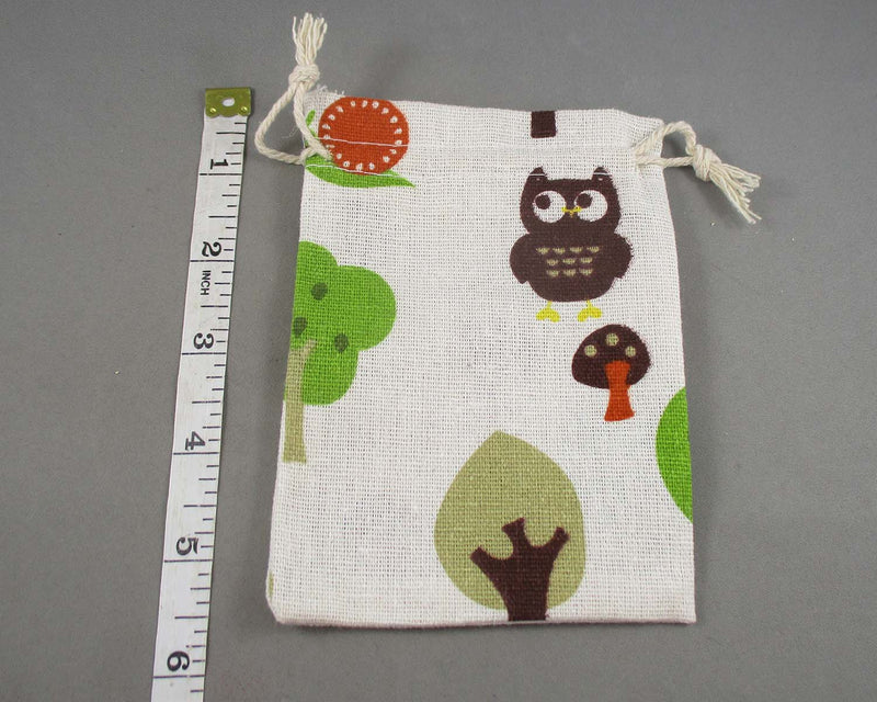 Trees and Owl Bag for Gemstones (Various Sizes)