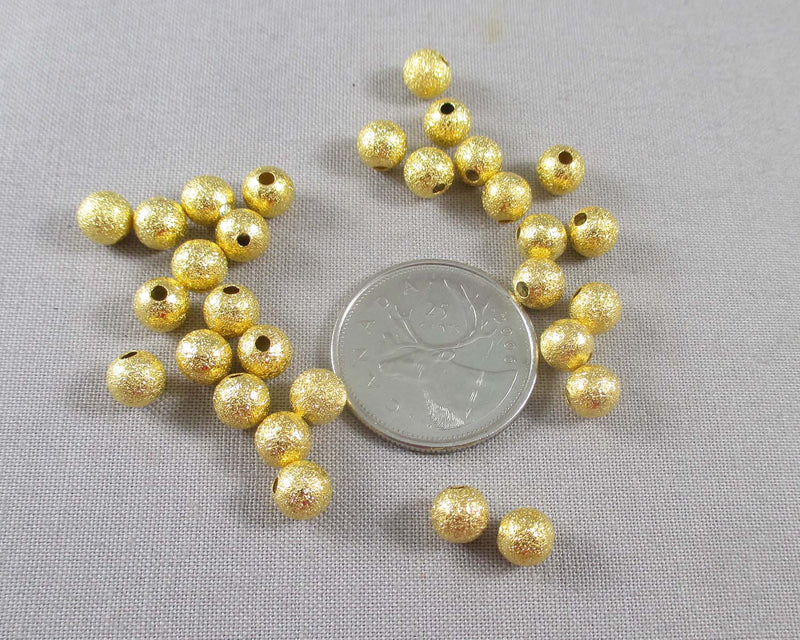 Gold Tone Star Dust Spacer Beads 6mm 20pcs (0209)