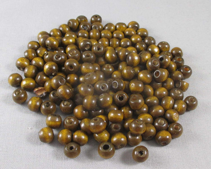 Coffee Brown Wood Beads 8mm Round 150pcs (3027)