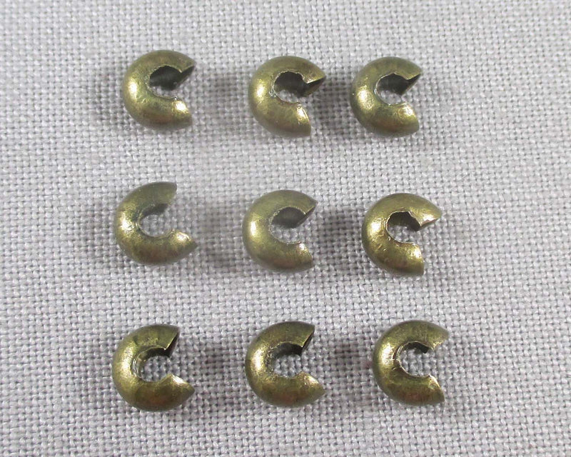 Crimp Bead Covers Antique Bronze Tone 4mm 70pcs (0193)