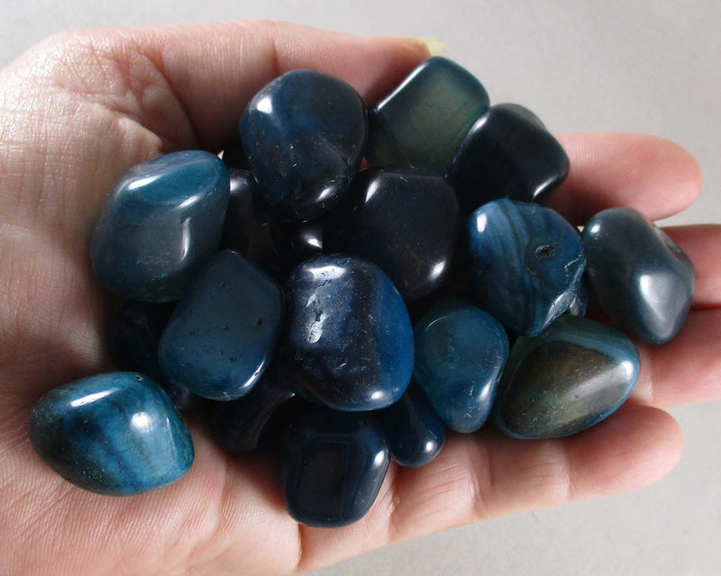 Teal Agate Polished Stones 5pcs J017*