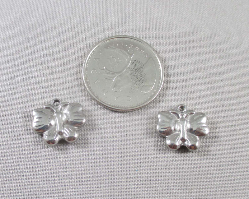 Butterfly Charms Stainless Steel 2pcs (0884)