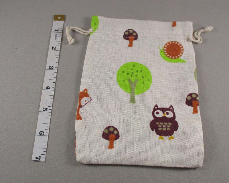 Trees and Owl Bag for Gemstones (Various Sizes)