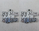 60% OFF!!  "My Mom My Hero" Charm Silver Tone 8pcs (0150)