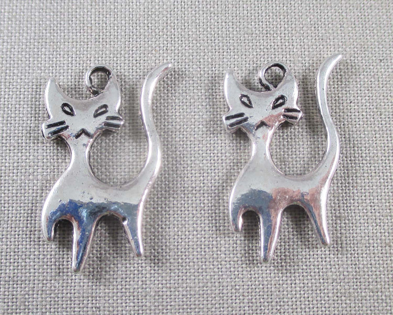 75% OFF!! Cat Charms Silver Tone 12pcs (0721)