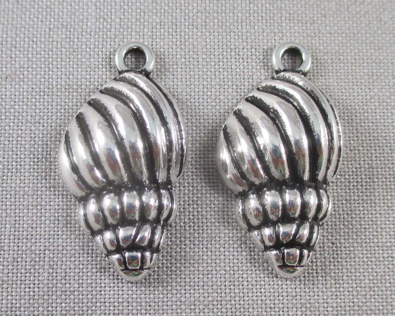 Sea Shell Charms Silver Tone 10pcs (0068)