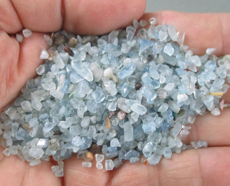 Aquamarine Crystal Chips Gem Jar Z069*