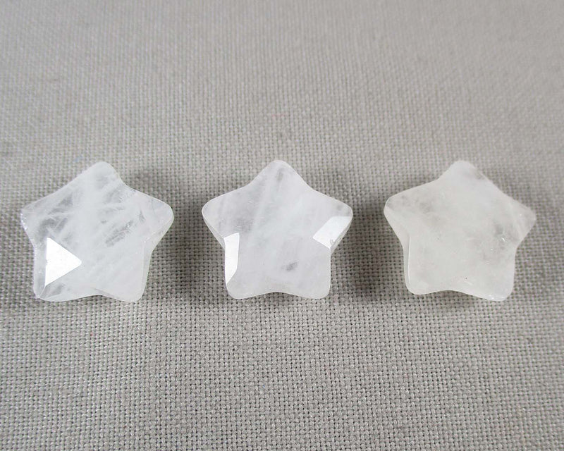 Faceted Quartz Star Bead (Drilled) 14mm 2pc (C313)