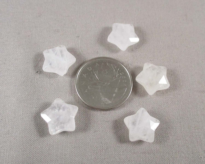 Faceted Quartz Star Bead (Drilled) 14mm 2pc (C313)