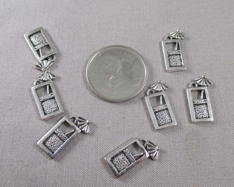 Cocktail Cup Charms Silver Tone 14pcs (1377)